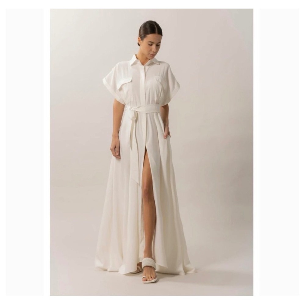 NONCHALANT demea dress maxi shirt dress white small